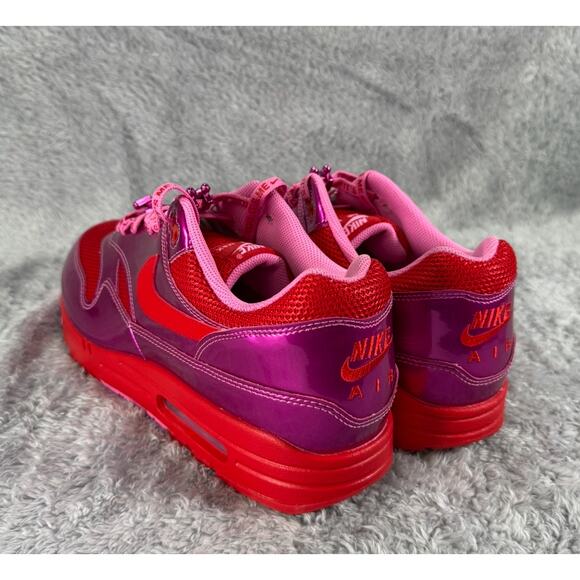Nike Air Max 1 Premium Men's Sneakers Pink Red Size 13 Valentine's Rare - Picture 6 of 9